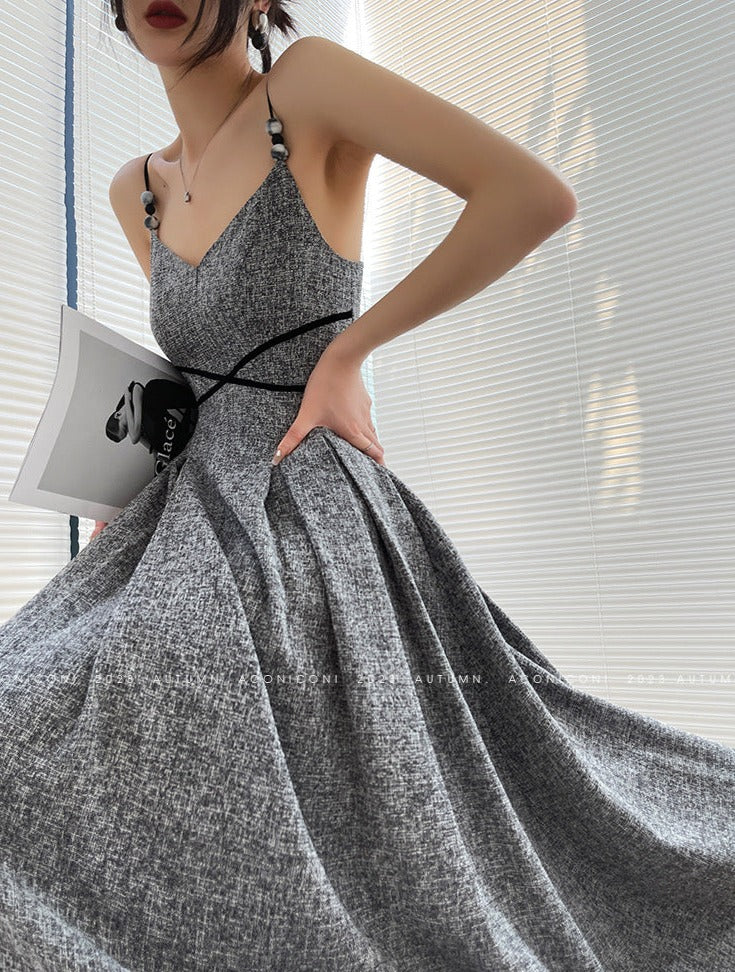 Aconiconi|Kawashima Girl Elegant Temperament Dress Suit Sling Long Dress