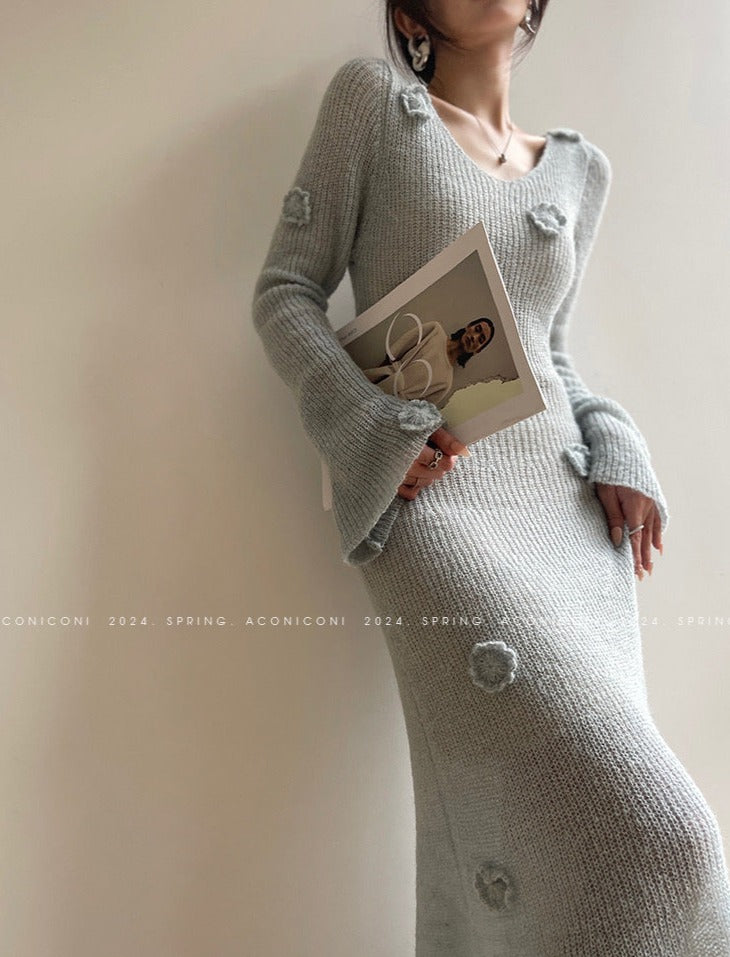 Aconiconi|Alocasia Knitted Long Dress