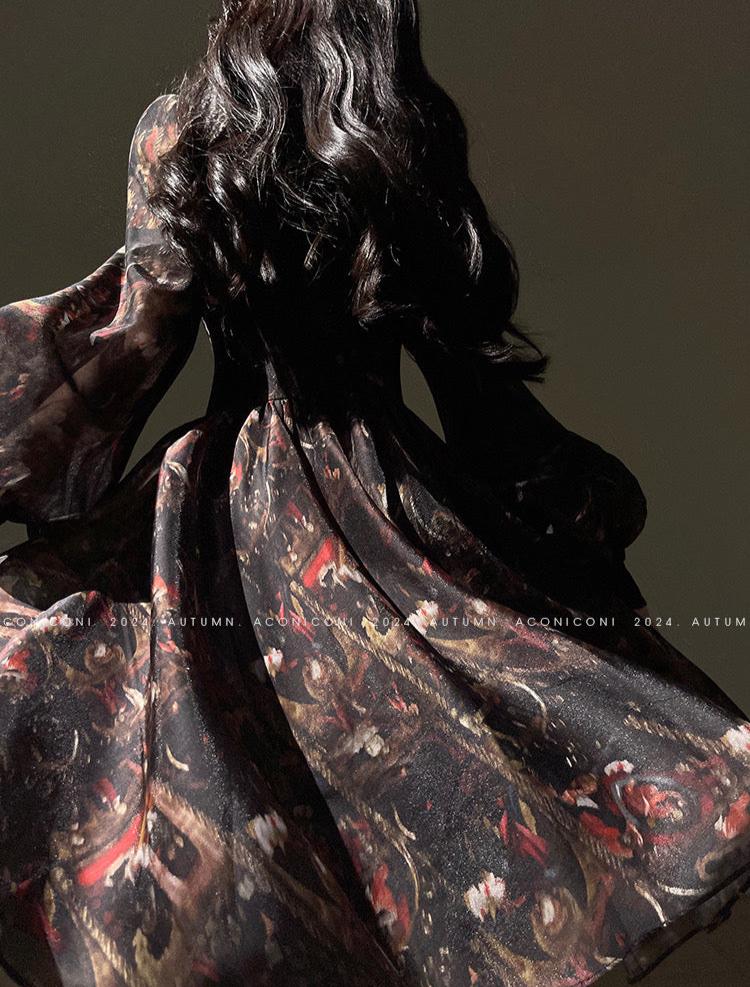 Aconiconi|Silken Moon Long Sleeve Autumn dress