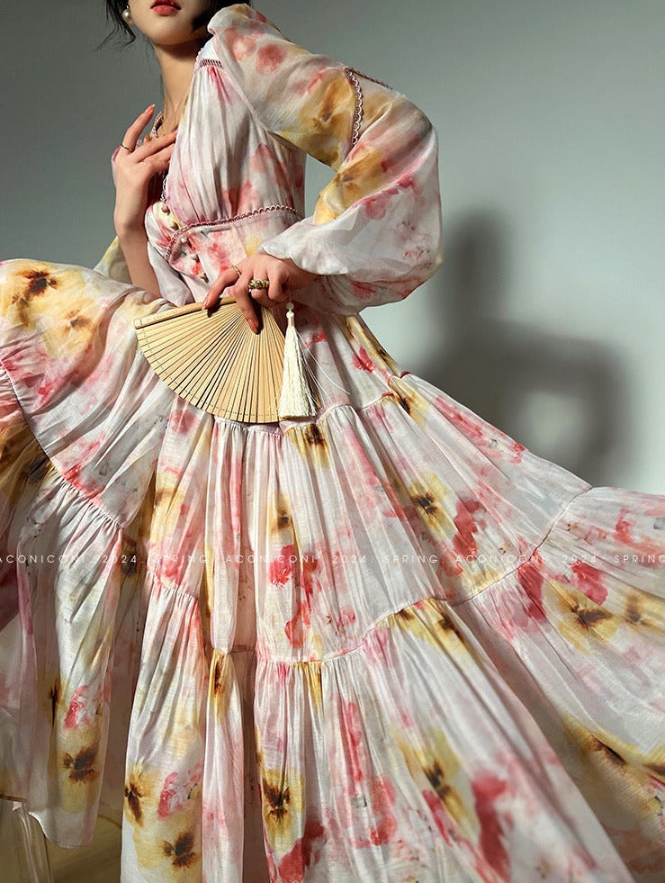 Aconiconi|Yutang High-End Flowy Dress