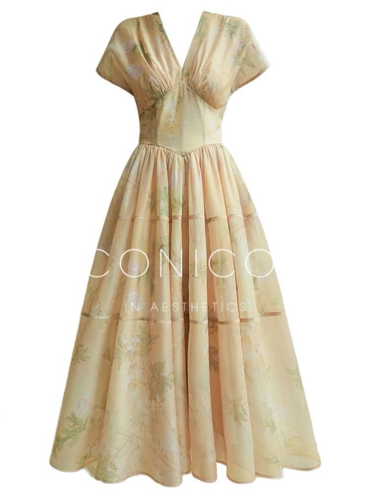 Aconiconi | Soft Sunrise Elegant Flowy Dress