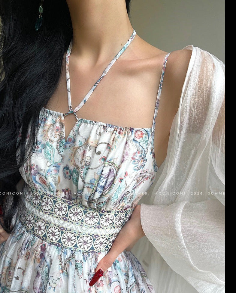 Aconiconi|Eden Floating Retro Floral Bohemian Dress