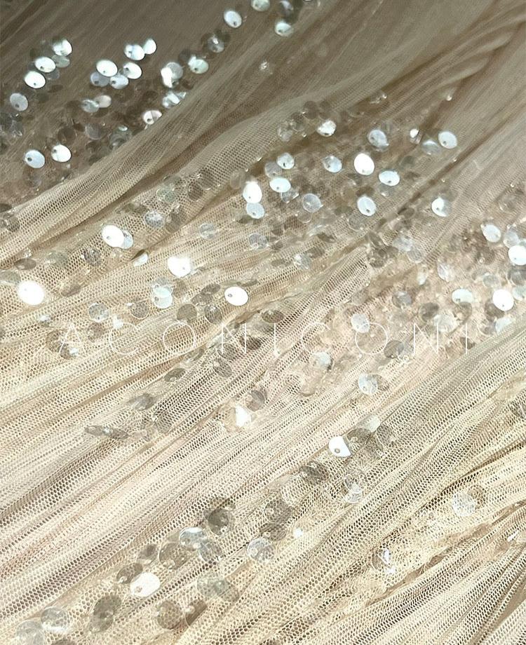 Aconiconi|Twilight Tulle Sequined Long Dress
