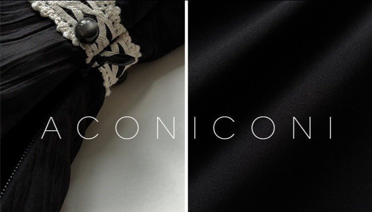 Aconiconi|Rainy Night in Paris Black Short Dress