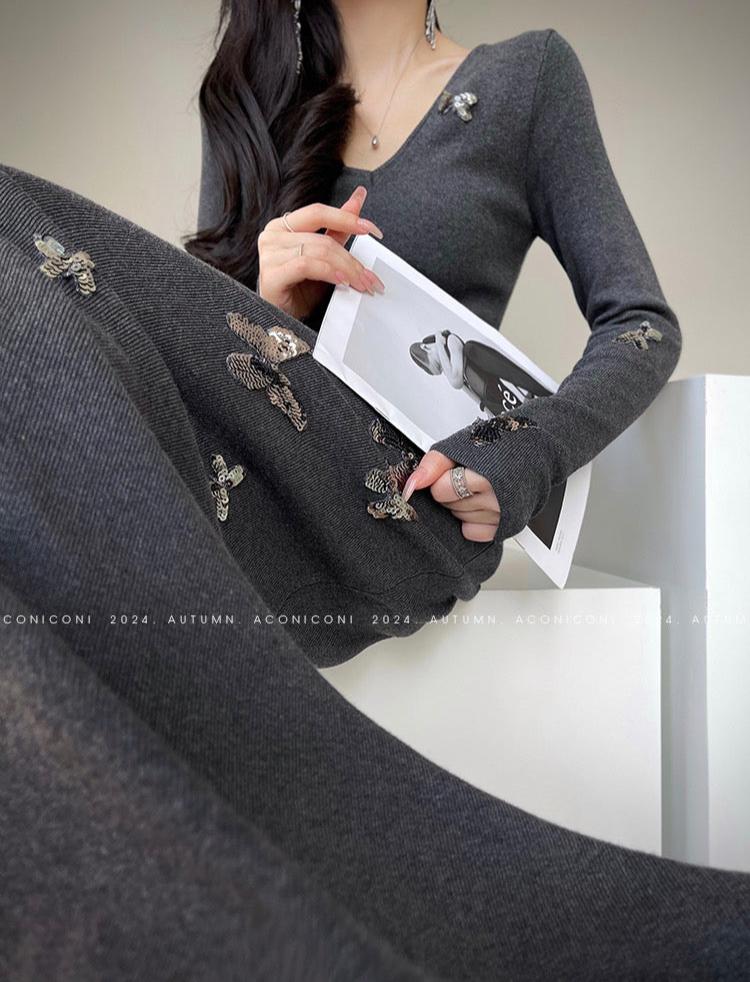 Aconiconi|Silverdew Charm Slim Long Dress