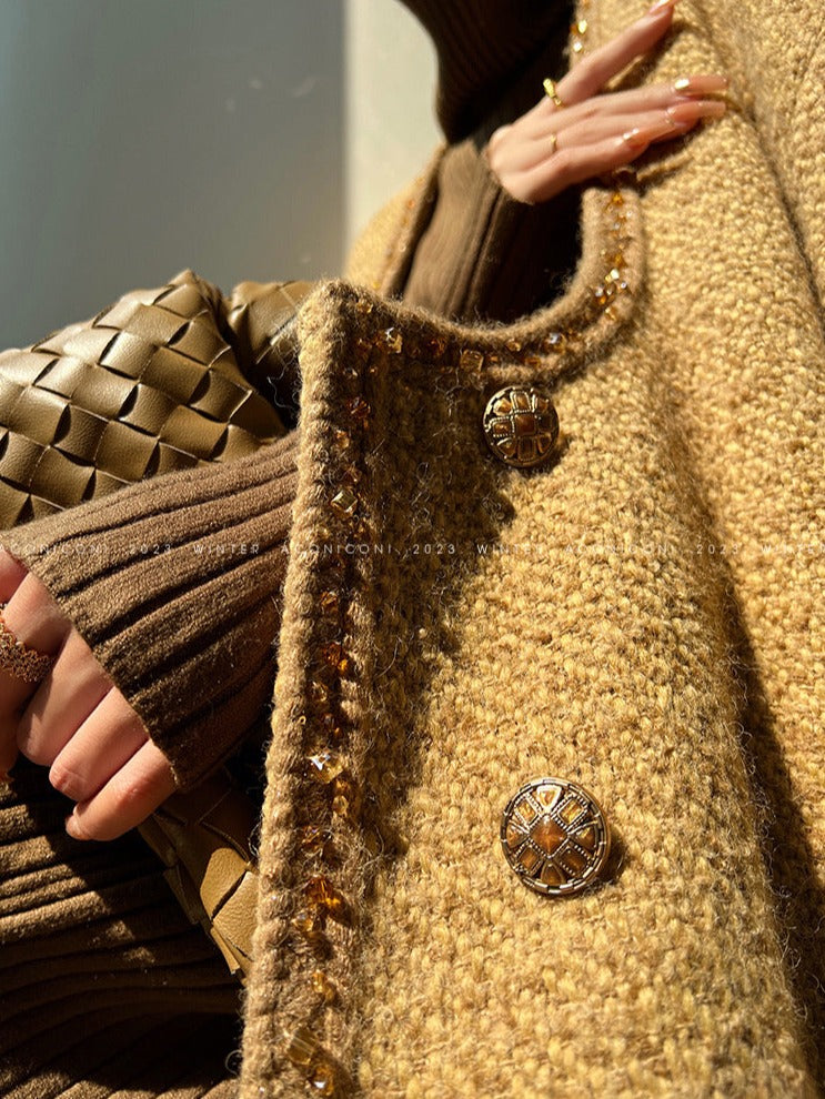 Aconiconi|Brownie Autumn Wool Retro Skirt Suit