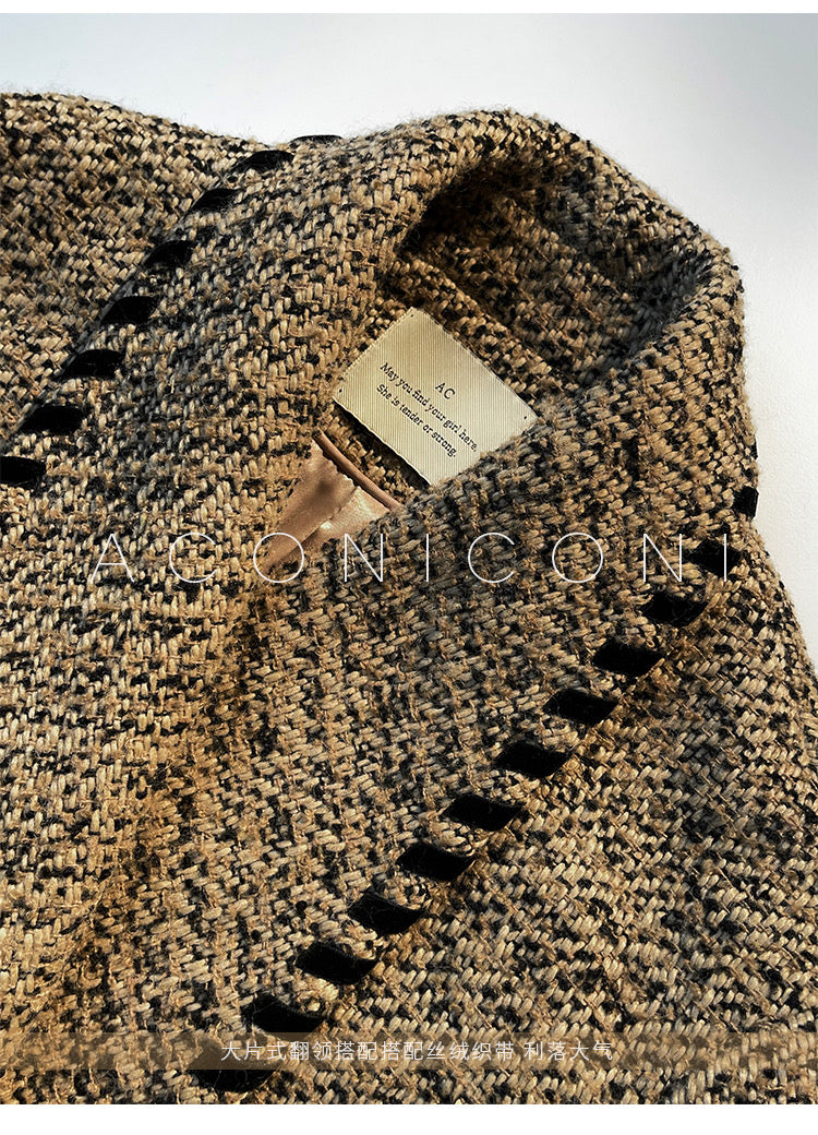 Aconiconi|Coco Caramel Wool Tweed Skirt Suit