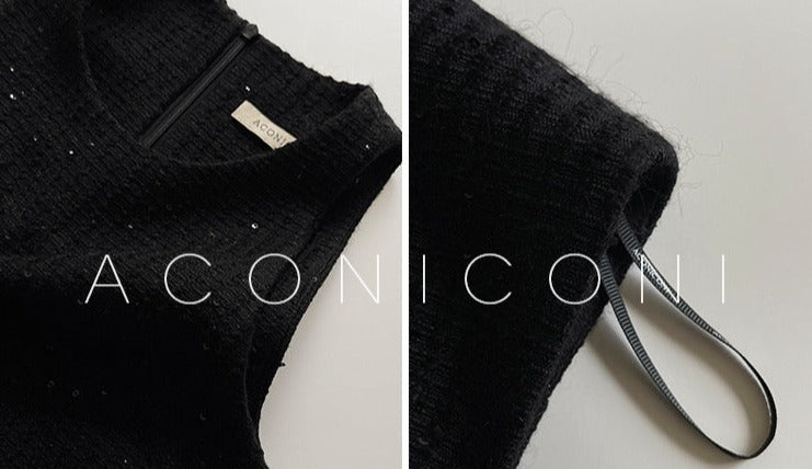 Aconiconi|Light diamond shimmer wool dress