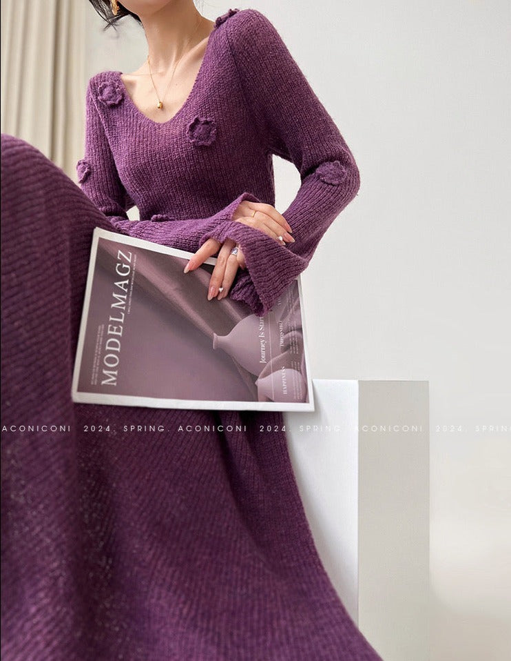 Aconiconi|Alocasia Knitted Long Dress