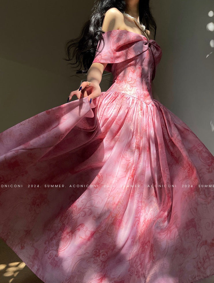Aconiconi|Blossom Belle Princess Style Off-Shoulder dress
