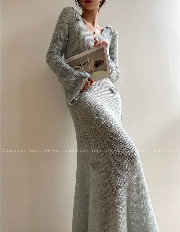 Aconiconi|Alocasia Knitted Long Dress