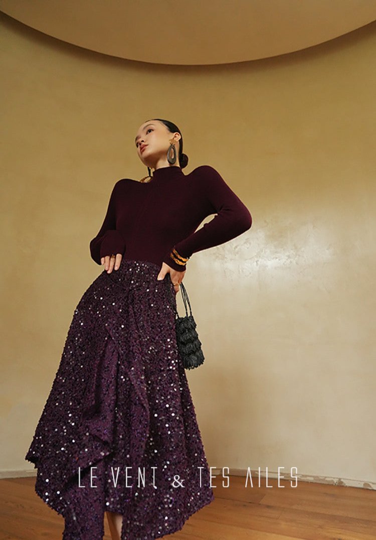 LE VENT & TES AILES | Galaxy Dreamer Tweed Sequined Skirt