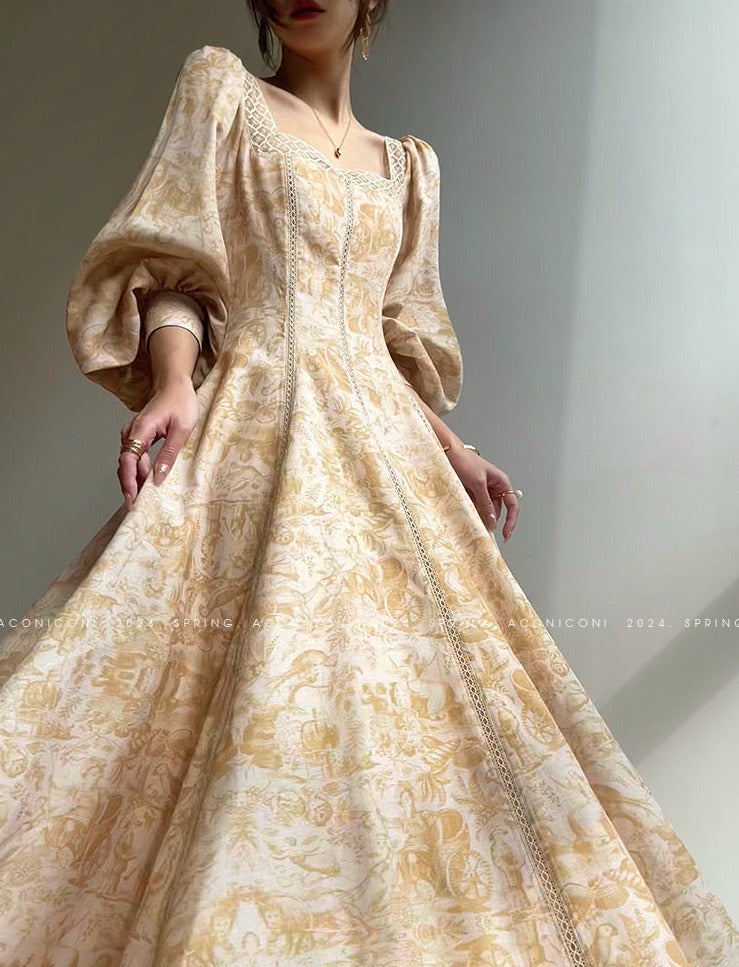 Warm Spring Retro Long Dress