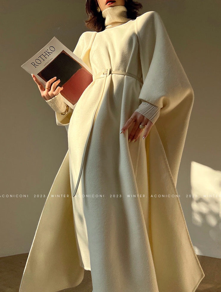 Aconiconi | Elegant Wool Coat & Dress Set
