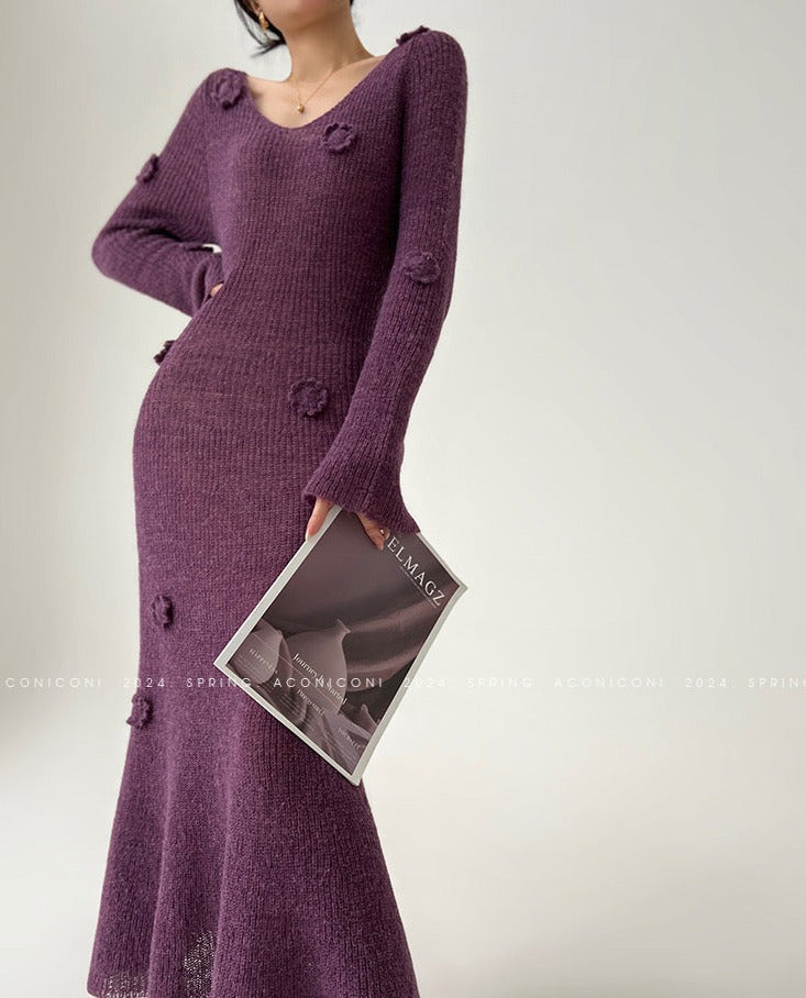 Aconiconi|Alocasia Knitted Long Dress