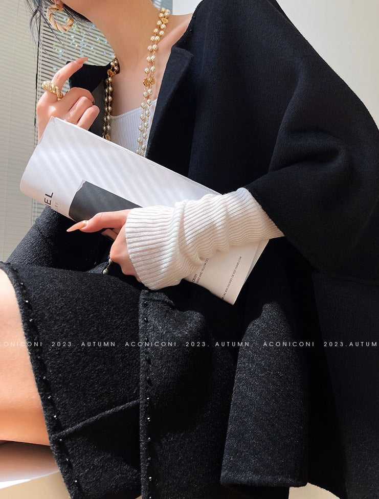 Aconiconi | Night Twilight Wool Autumn Skirt Suit