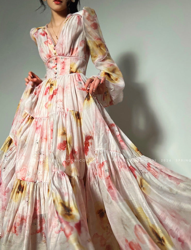 Aconiconi|Yutang High-End Flowy Dress