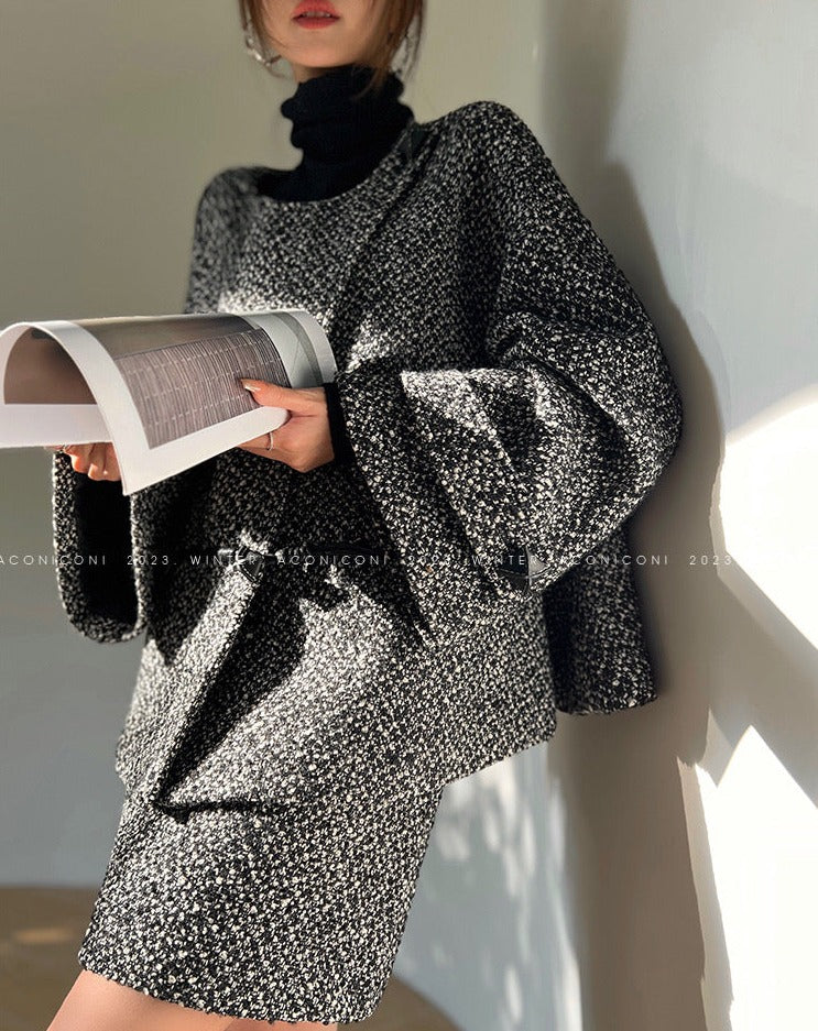 Aconiconi|Secret Fragrance Tweed wool Skirt Suit