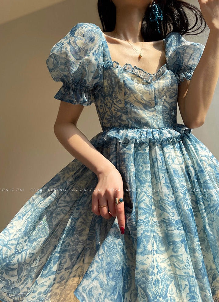 Aconiconi|Blue Ocean Whisper fairy Dress