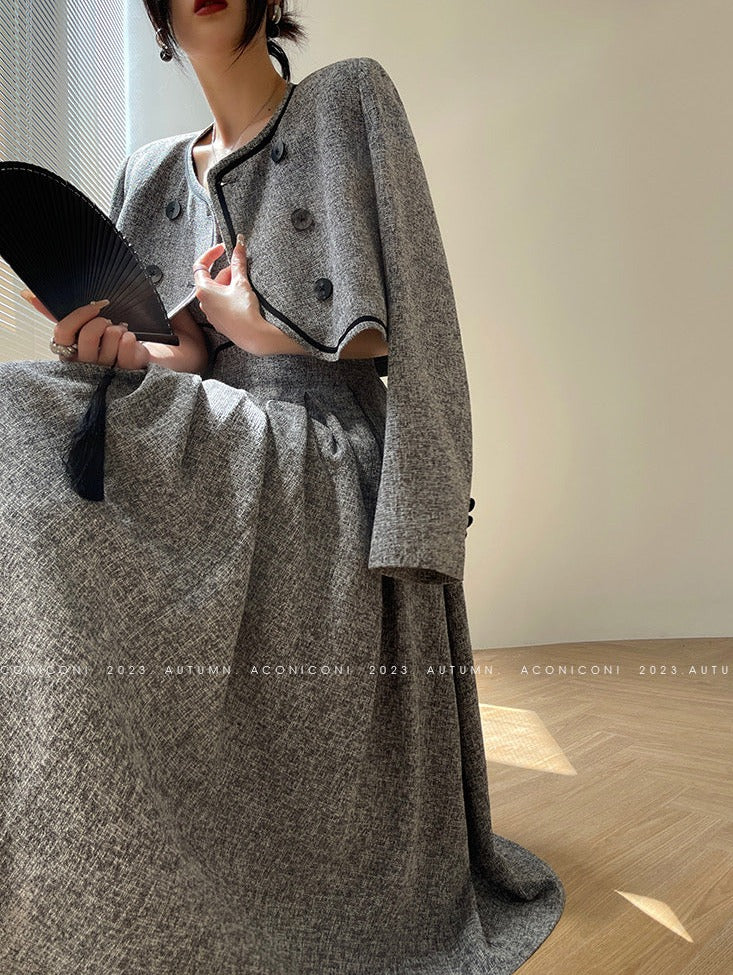 Aconiconi|Kawashima Girl Elegant Temperament Dress Suit Sling Long Dress