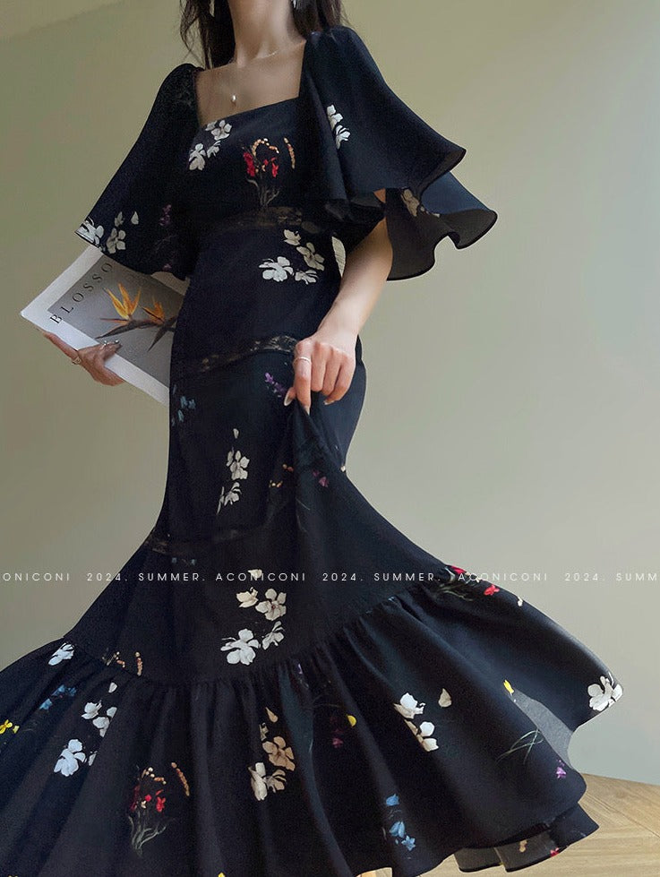 Aconiconi|Retro Romance Lace Black Dress