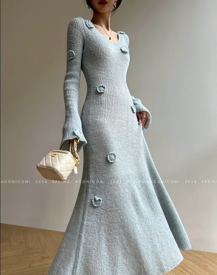 Aconiconi|Alocasia Knitted Long Dress