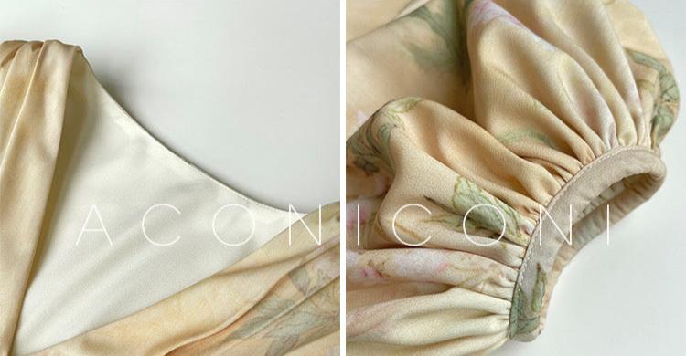 Aconiconi|Luminous Petals Retro Slim Waist Dress