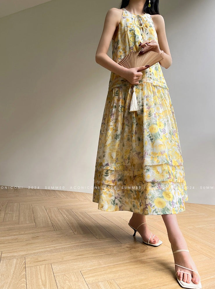 Aconiconi|Petal Perfection Long Summer Dress