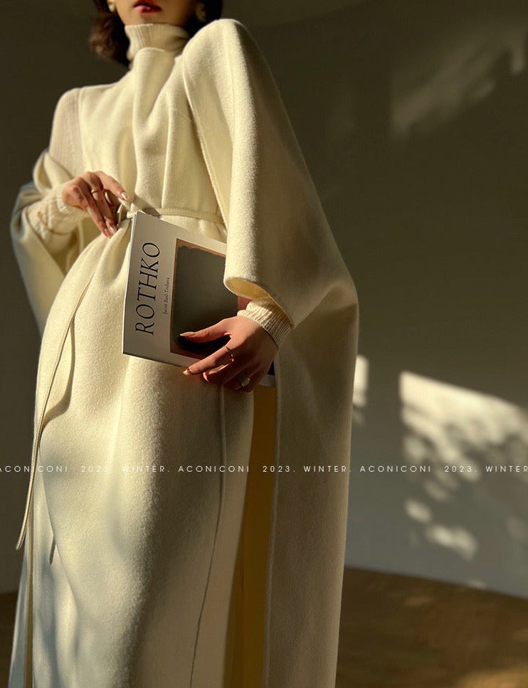 Aconiconi | Elegant Wool Coat & Dress Set