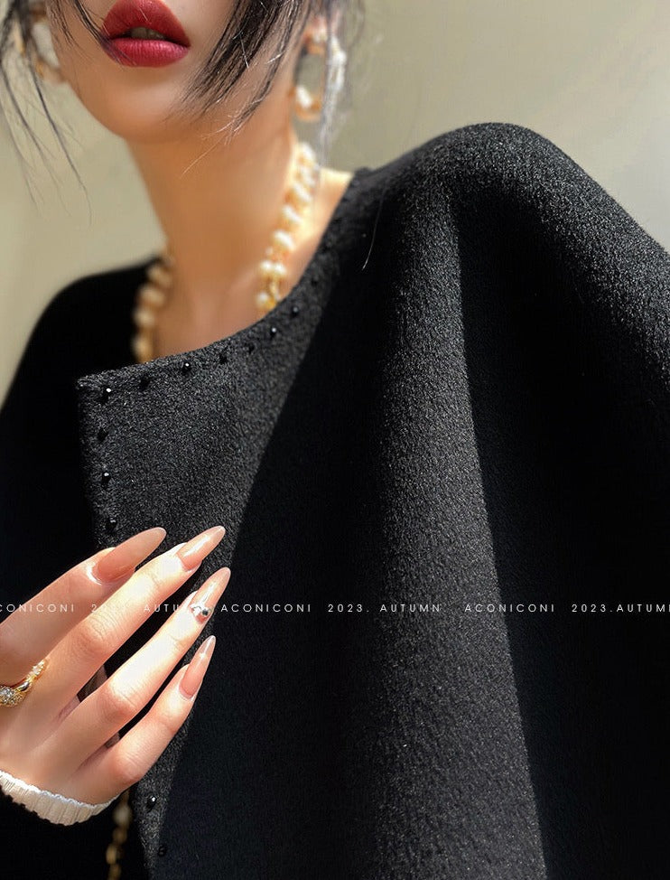Aconiconi | Night Twilight Wool Autumn Skirt Suit