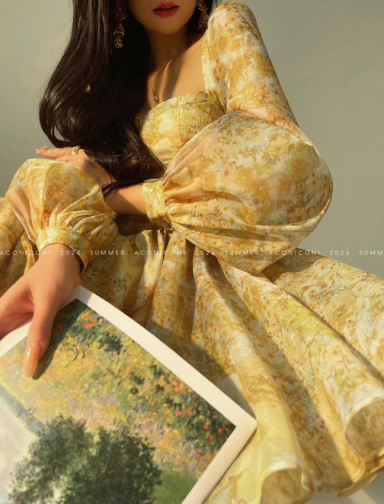 Aconiconi|Canglan Sweetheart Long Sleeve Dress