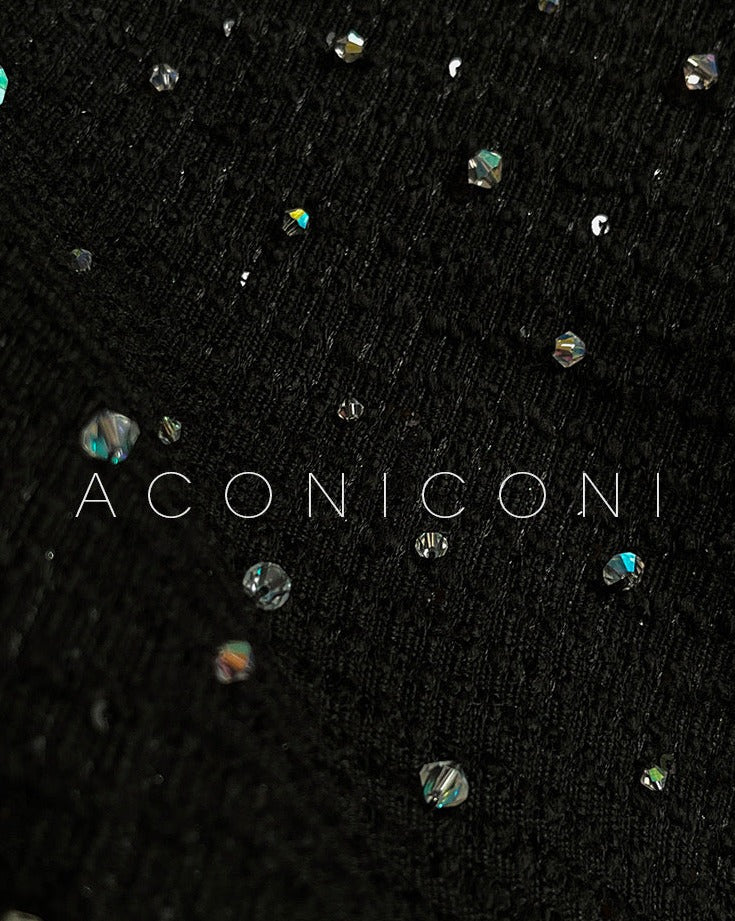 Aconiconi|Light diamond shimmer wool dress