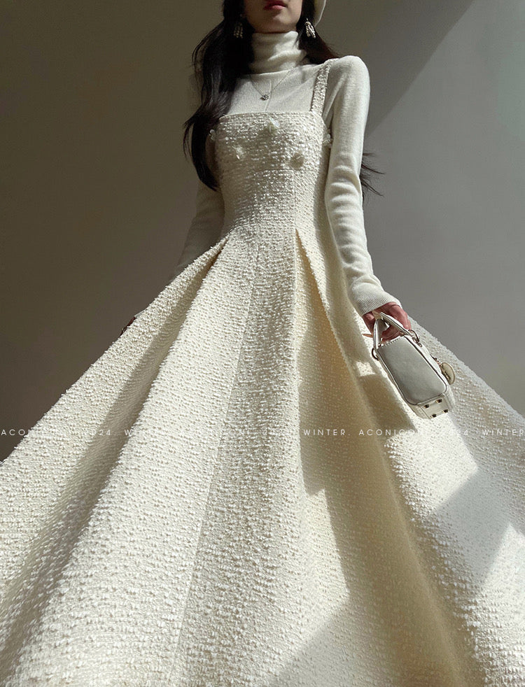 Aconiconi|Winter Night Moon Elegant Dress