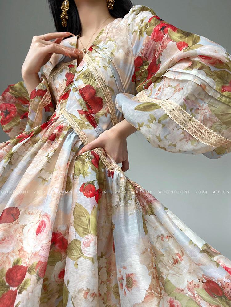 Misty Rose Long Sleeve Long Dress