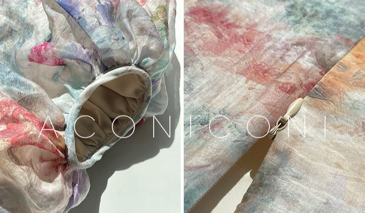 Aconiconi|Calantha Puff Short-Sleeve Dress