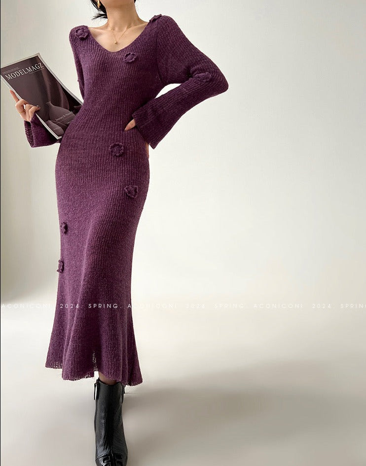 Aconiconi|Alocasia Knitted Long Dress
