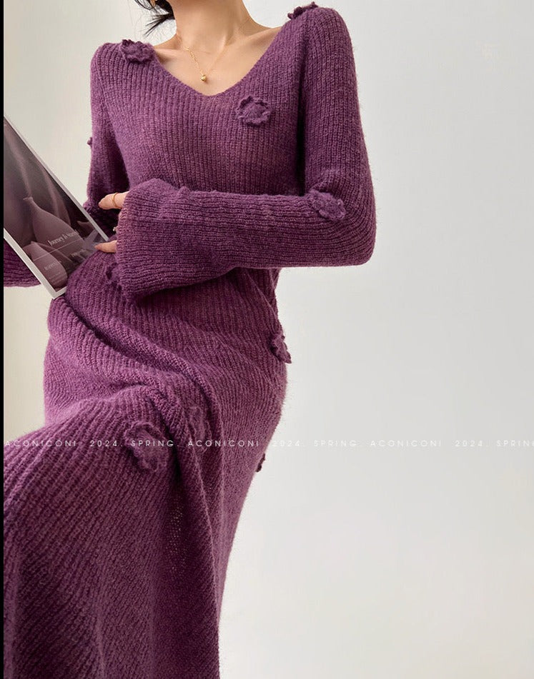Aconiconi|Alocasia Knitted Long Dress