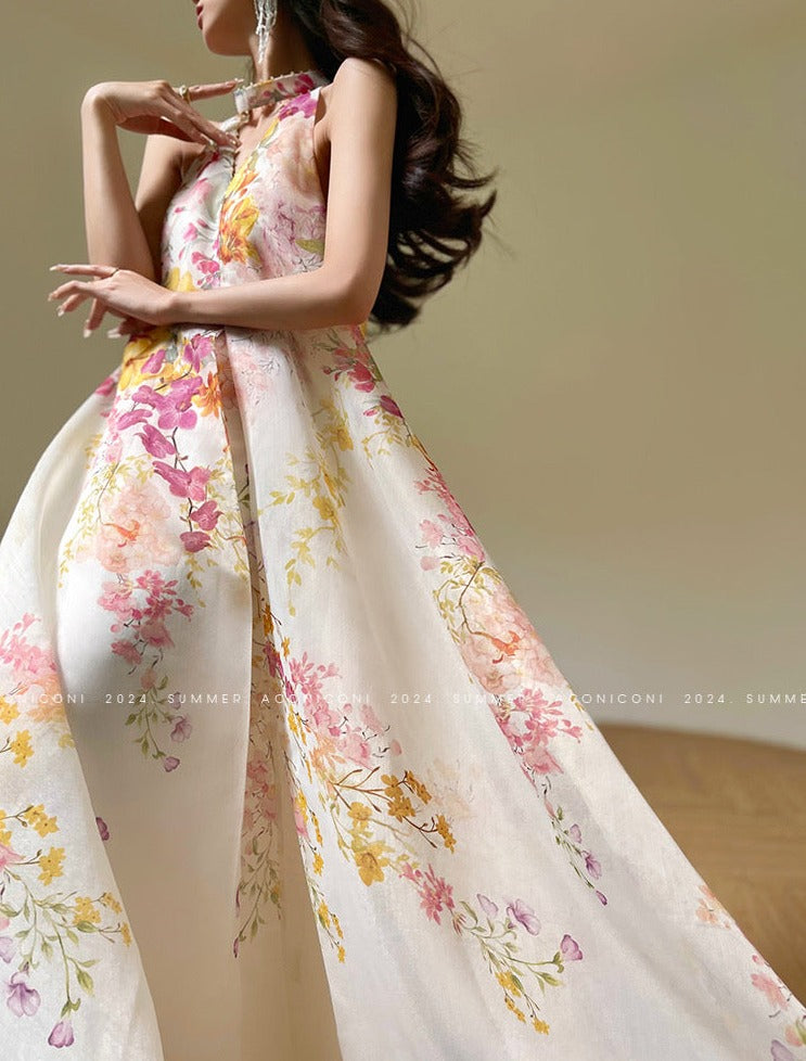 Aconiconi|Day Lily Japanese Style V-neck Summer Dress