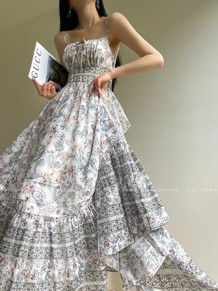 Aconiconi|Eden Floating Retro Floral Bohemian Dress