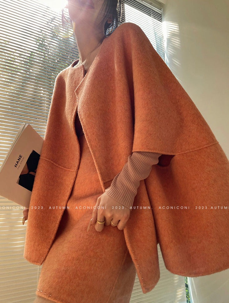 Aconiconi | Night Twilight Wool Autumn Skirt Suit