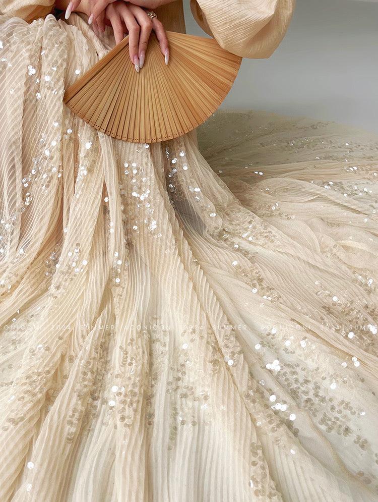 Aconiconi|Twilight Tulle Sequined Long Dress