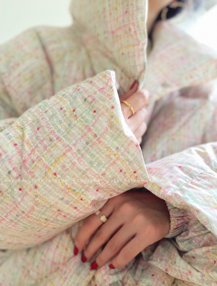 Aconiconi|Colorful White Puff Cloud Coat