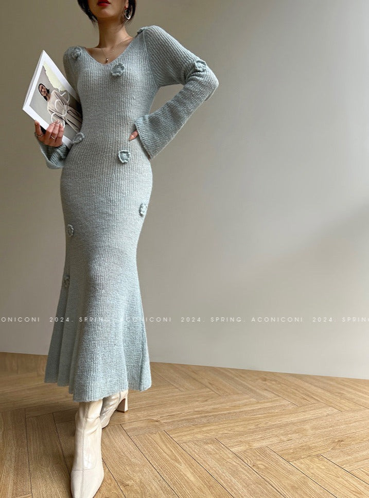 Aconiconi|Alocasia Knitted Long Dress