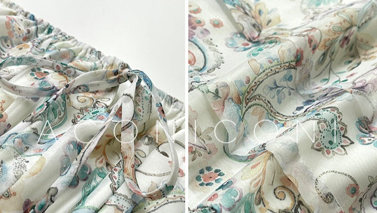 Aconiconi|Eden Floating Retro Floral Bohemian Dress