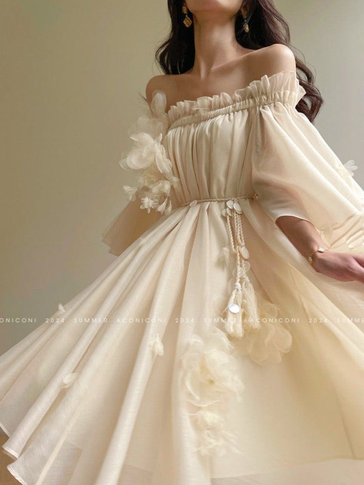 Aconiconi|Magnolia Off-Shoulder Fairy Dress