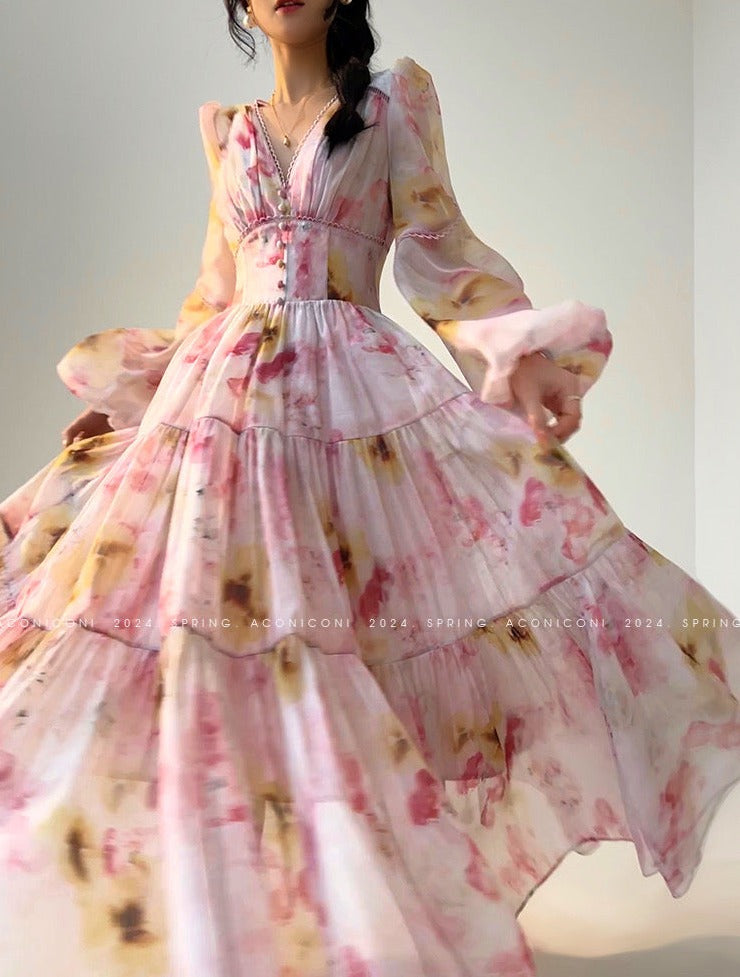 Aconiconi|Yutang High-End Flowy Dress