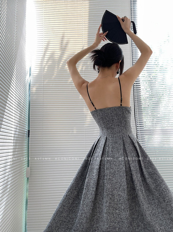 Aconiconi|Kawashima Girl Elegant Temperament Dress Suit Sling Long Dress