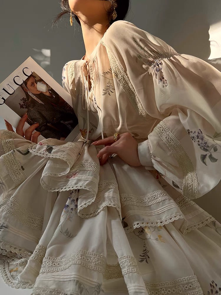 Aconiconi|Moon Shadow Camellia Skirt Suit