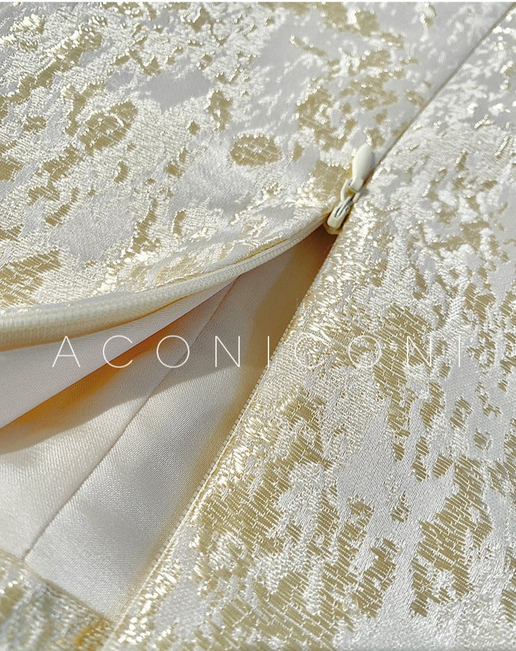 Aconiconi|Twilight Cloud Gilded French Temperament Light Luxury Dress