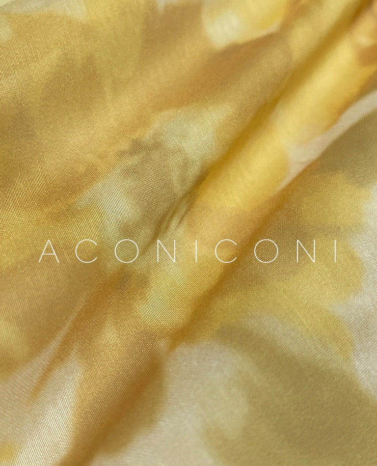 Aconiconi|Midsummer Citron Puff Sleeve Elegant Dress